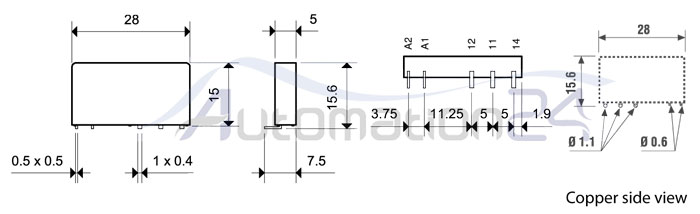 ابعاد رله 3451 ابعاد رله 3451 - فروشگاه اتوماسیون 24